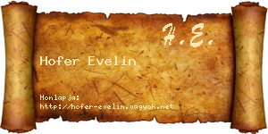 Hofer Evelin névjegykártya
